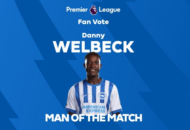 頭球致勝！英超官方：維爾貝克當(dāng)選布萊頓3-2熱刺全場最佳球員